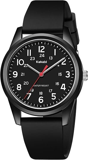 Watches for Mens Womens Unisex Easy to Read Analog Quartz Wristwatch Silicone Strap Military 24 Hour Time Casual Comfortable 30M Waterproof
